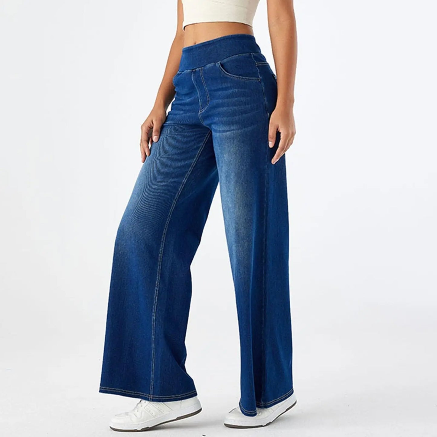 High-Waisted Wide-Leg Jeans
