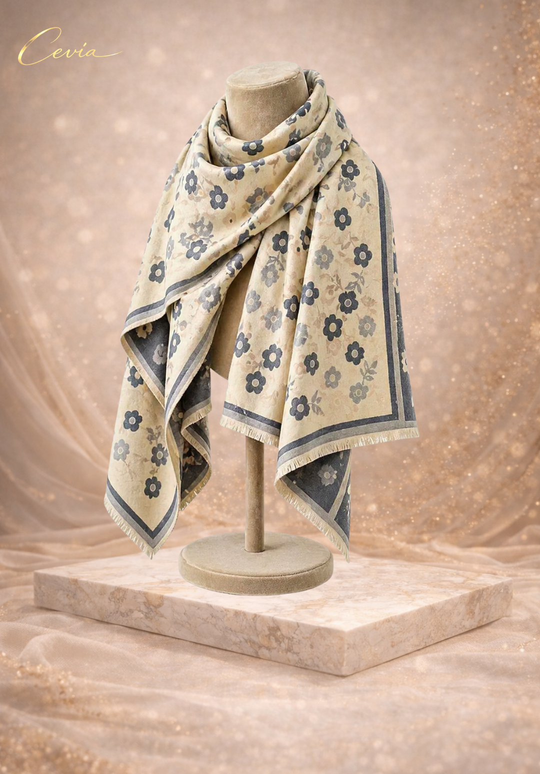 The Marivonne Reversible Floral-Soft Winter Scarf