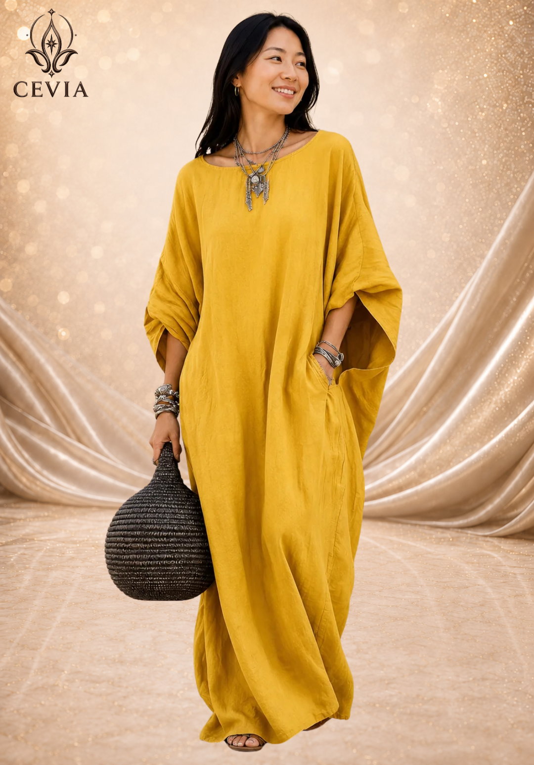 The Asymmetrical Draped Maxi Dress