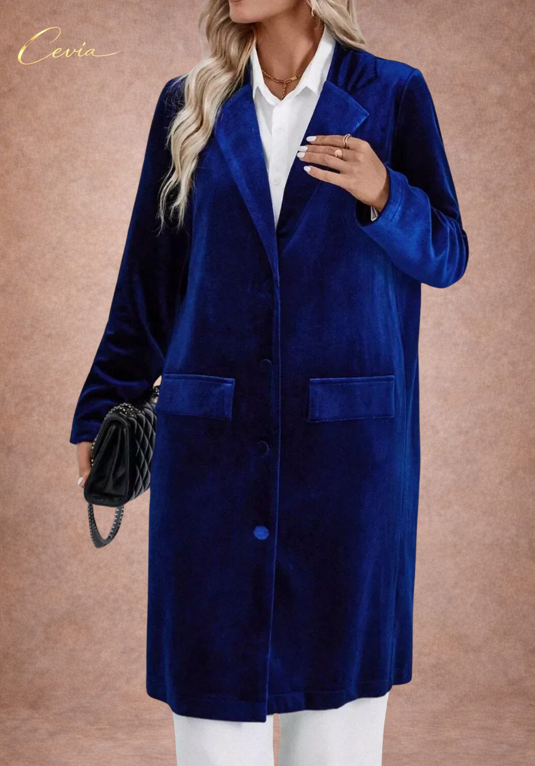 The Velvet Luxe Longline Blazer Coat