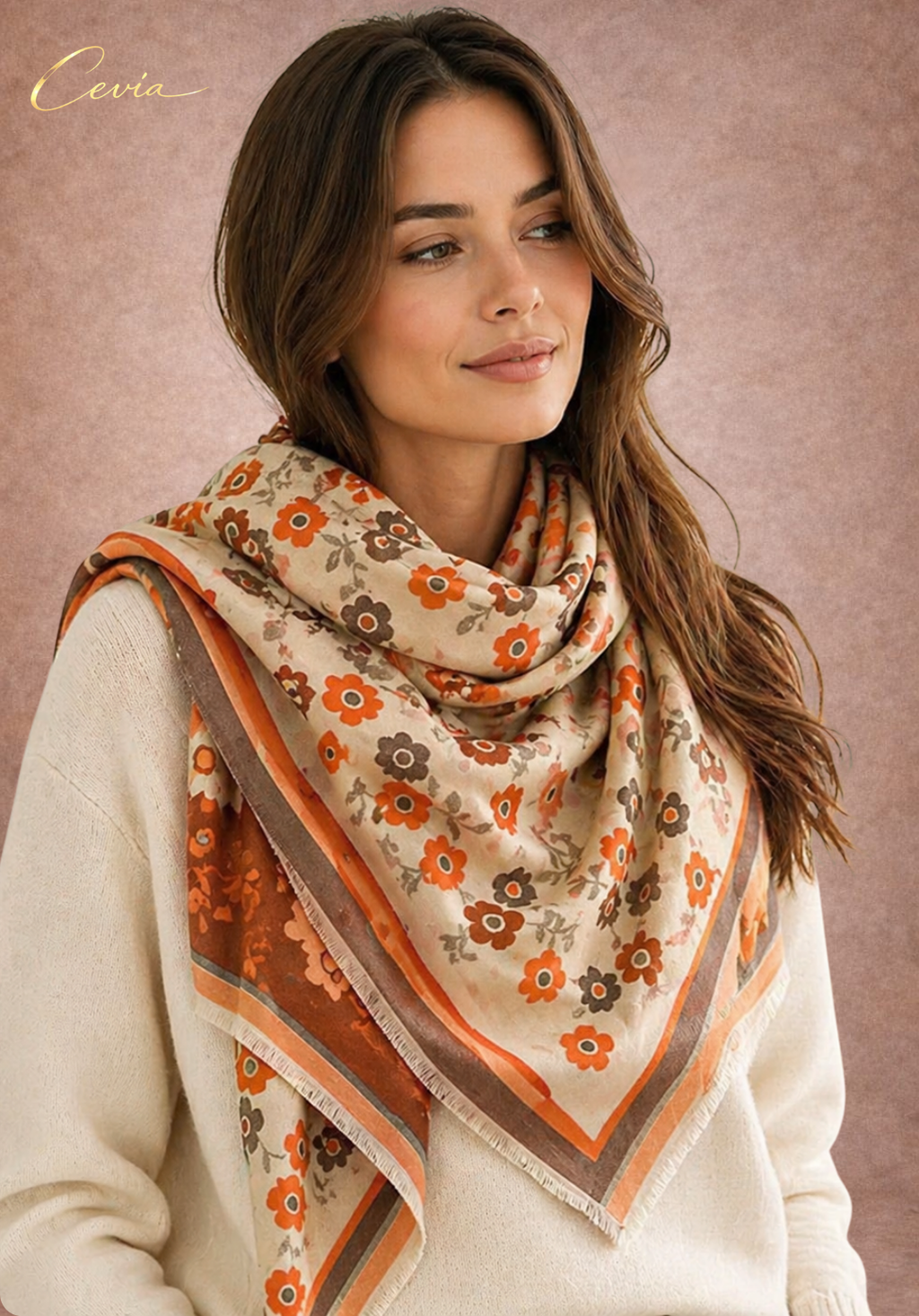The Marivonne Reversible Floral-Soft Winter Scarf