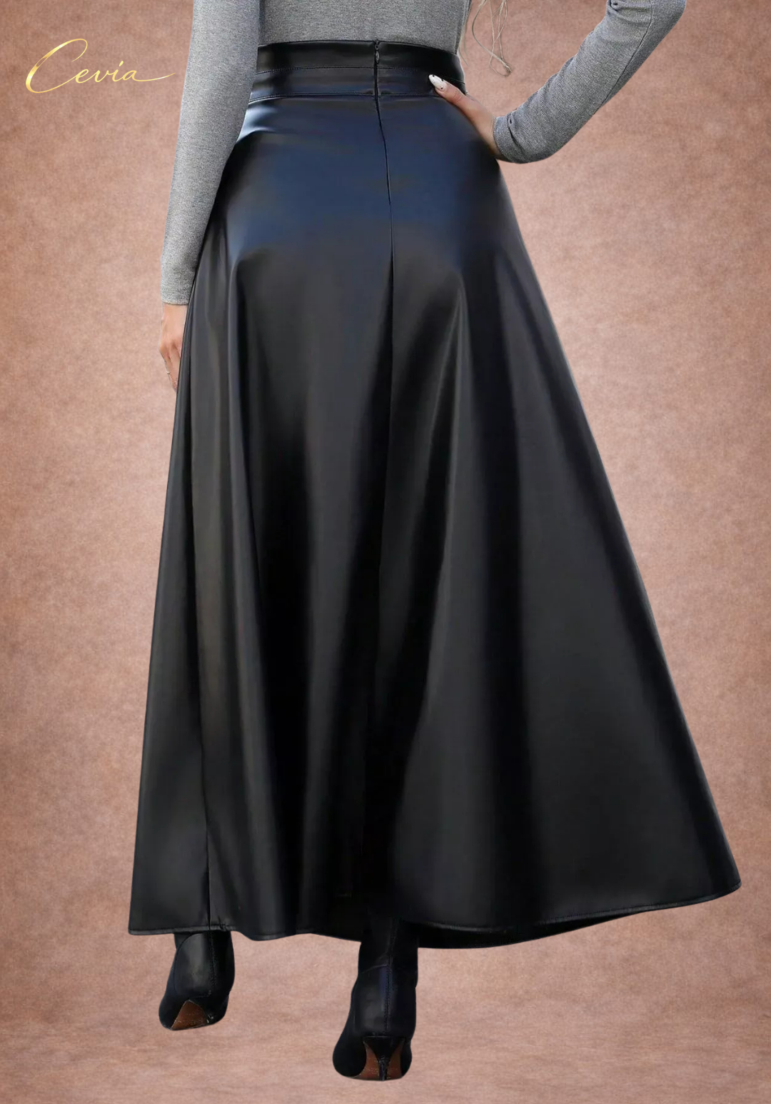 THE SOLENNE LEATHER-EFFECT MAXI SKIRT