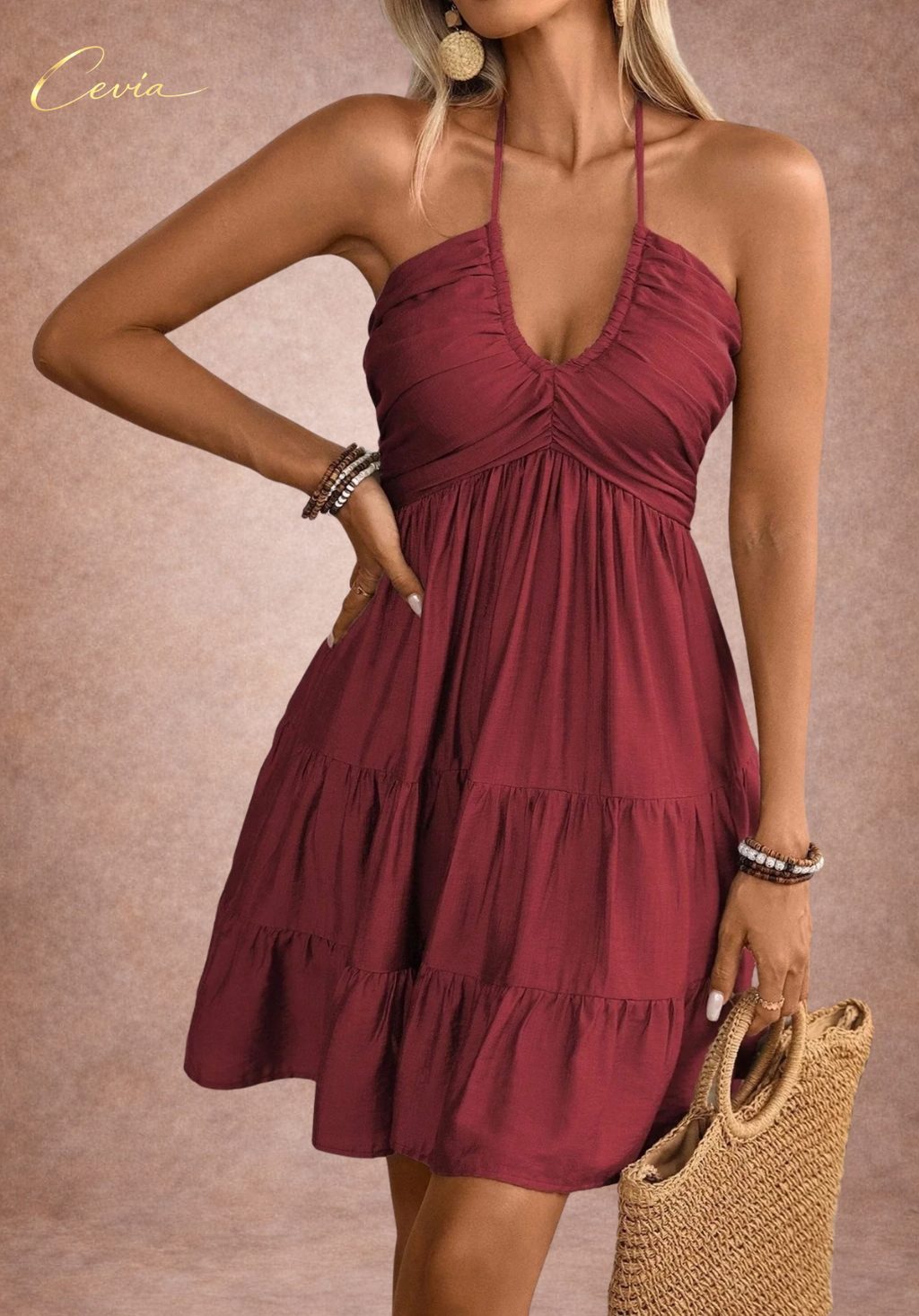 The Whisper Tiered Halter Dress