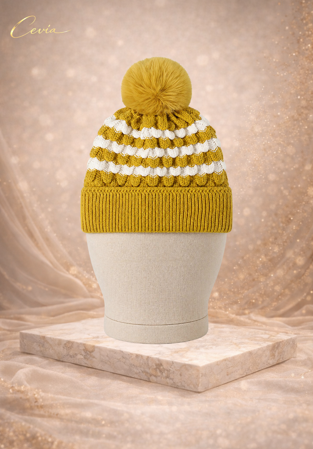 The Liorane Textured Pom Beanie