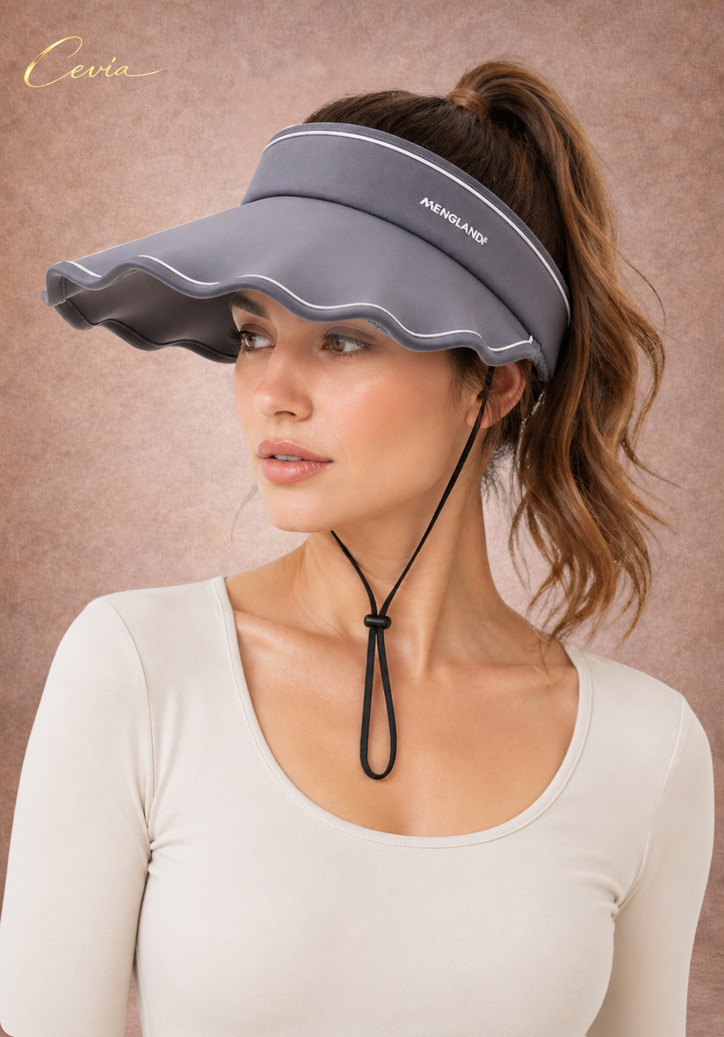 The Solenya Scalloped Ice-Silk Visor