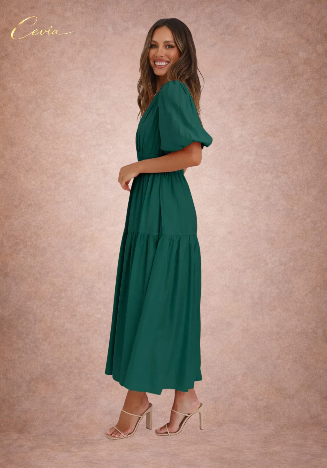 The Graceful Harmony Tiered Midi Dress