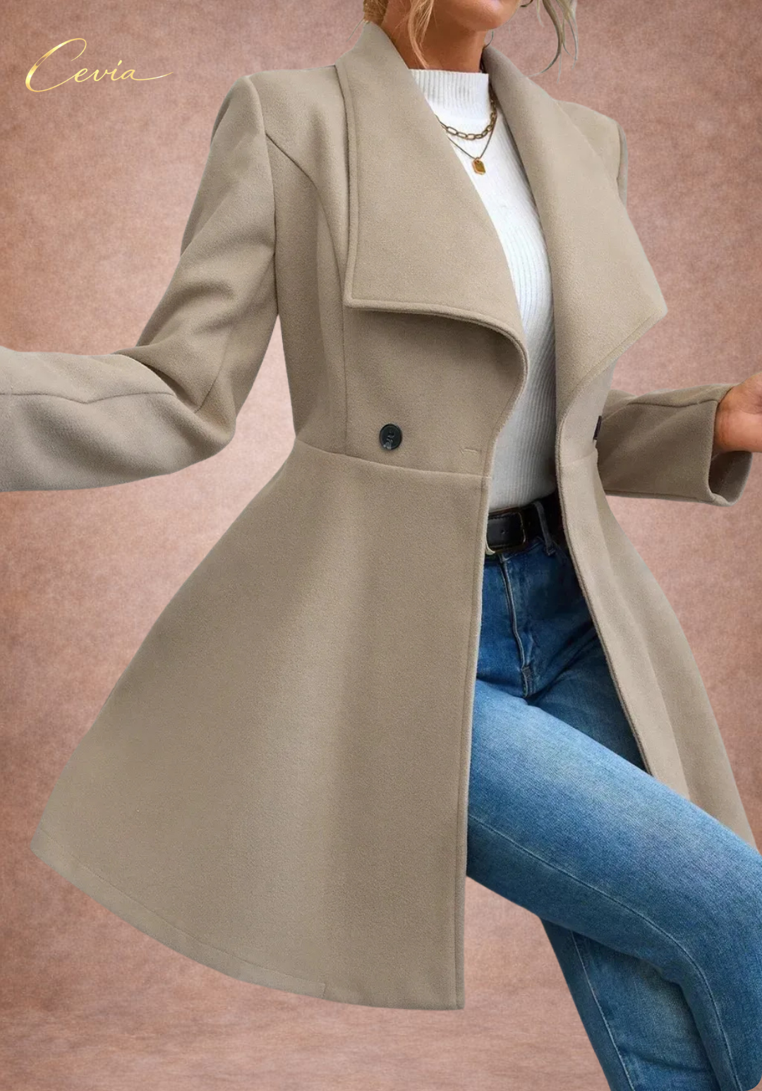 Flared Double-Breasted Elegance Coat