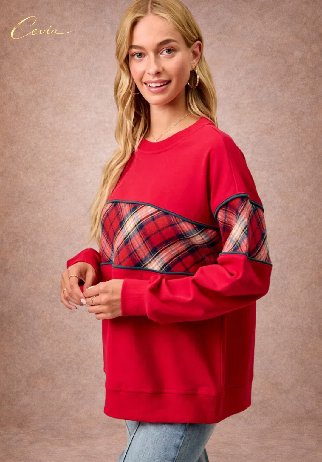 The Marivelle Plaid-Fest Holiday Top
