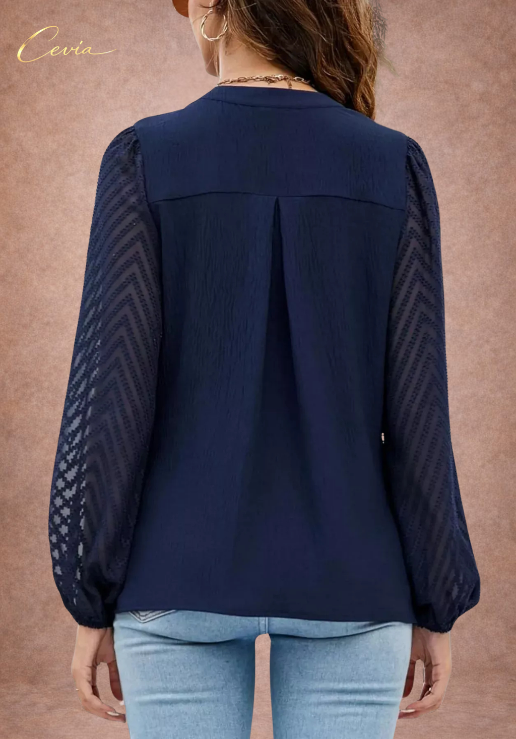 The Eloria Sheer-Elegance Blouse