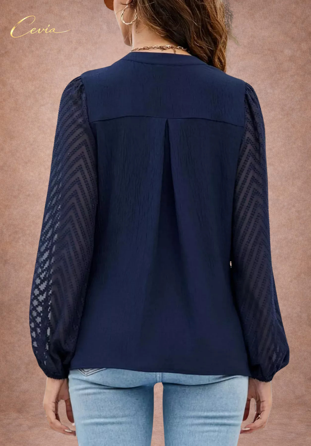 The Eloria Sheer-Elegance Blouse