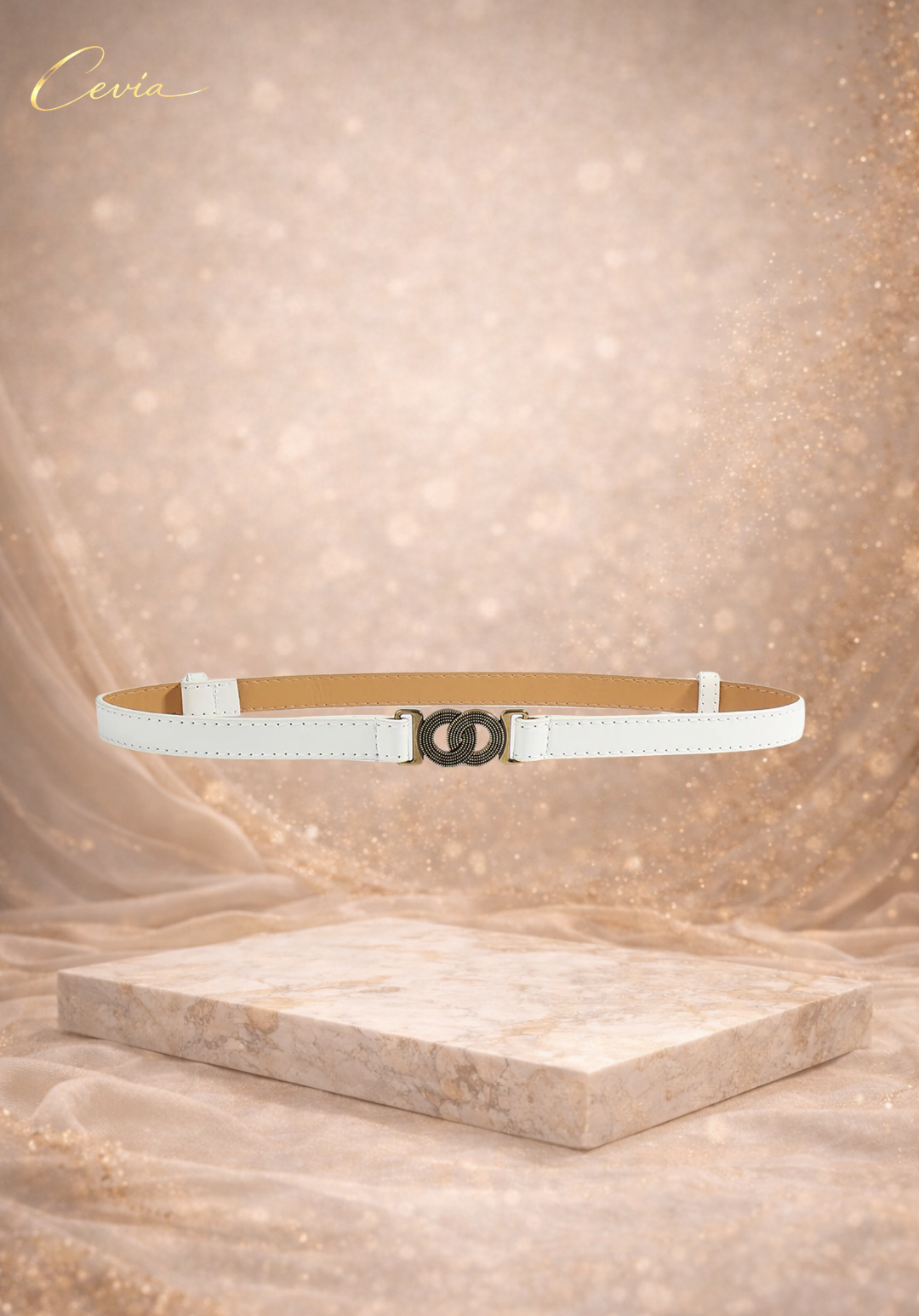 The Marivane Interlock Gold Accent Belt