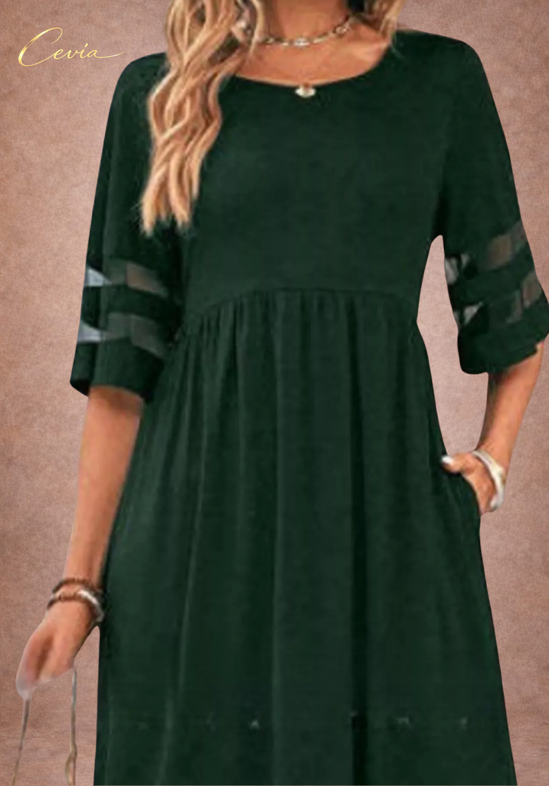 The Marivelle Shadow-Sheer Maxi Dress