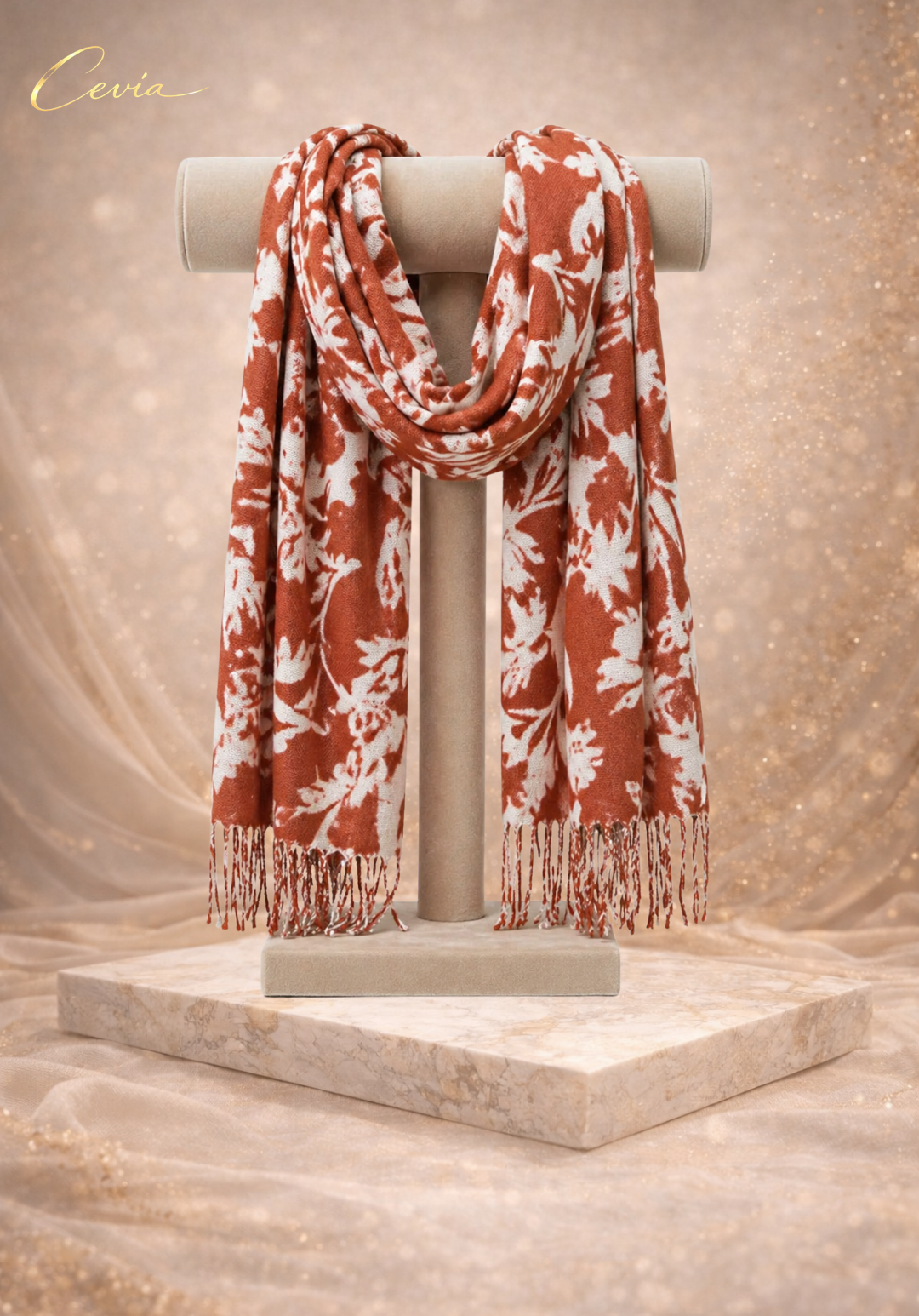 The Marcelline Noir-Florale Winter Scarf