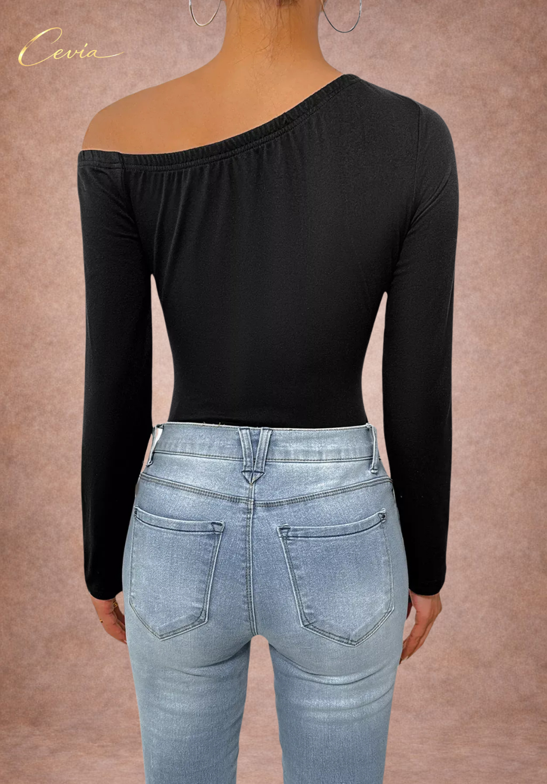 The Fioranne Sculpted Floral Noir Bodysuit