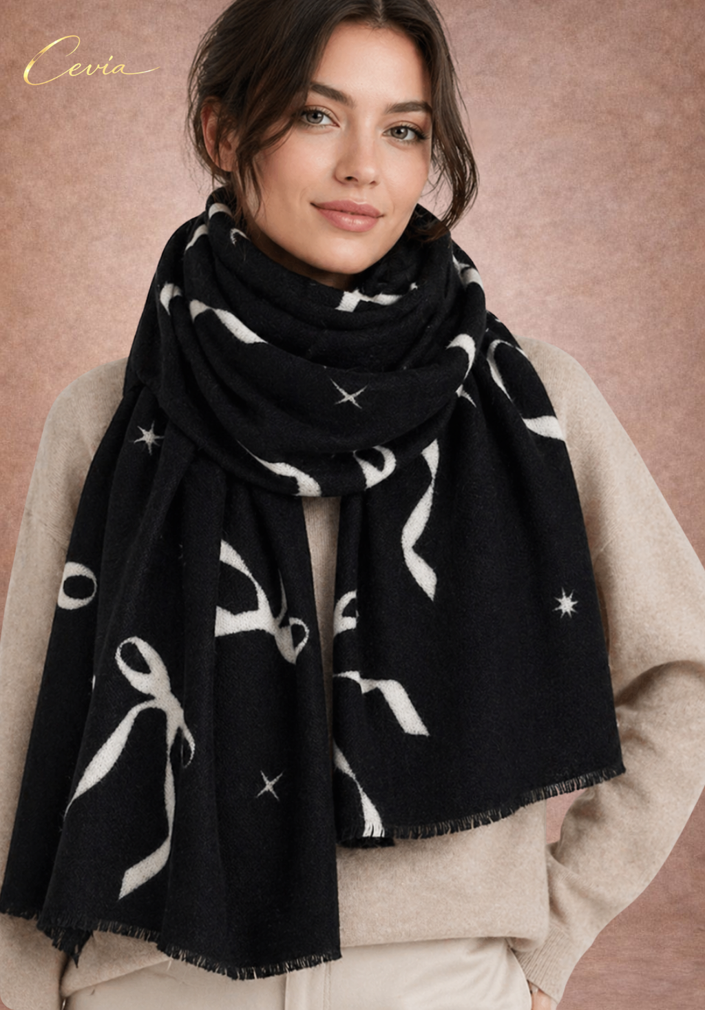 The Noire Ribbon-Whisper Winter Scarf