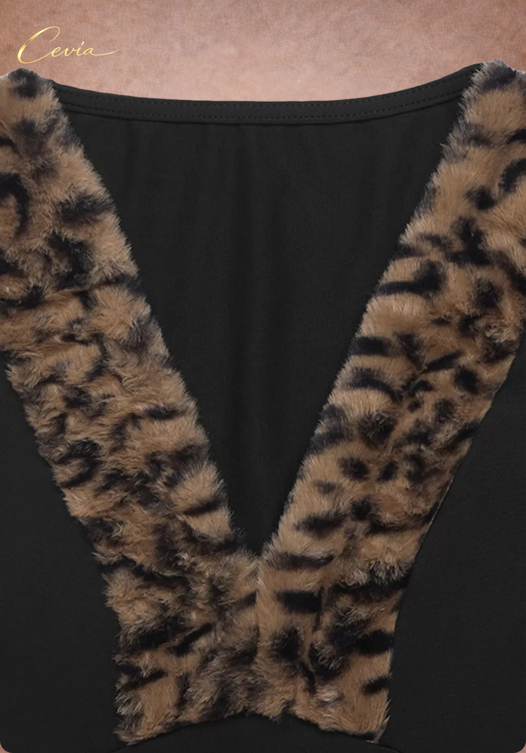 The Léonelle Velvet-Luxe Leopard Trim Bodysuit