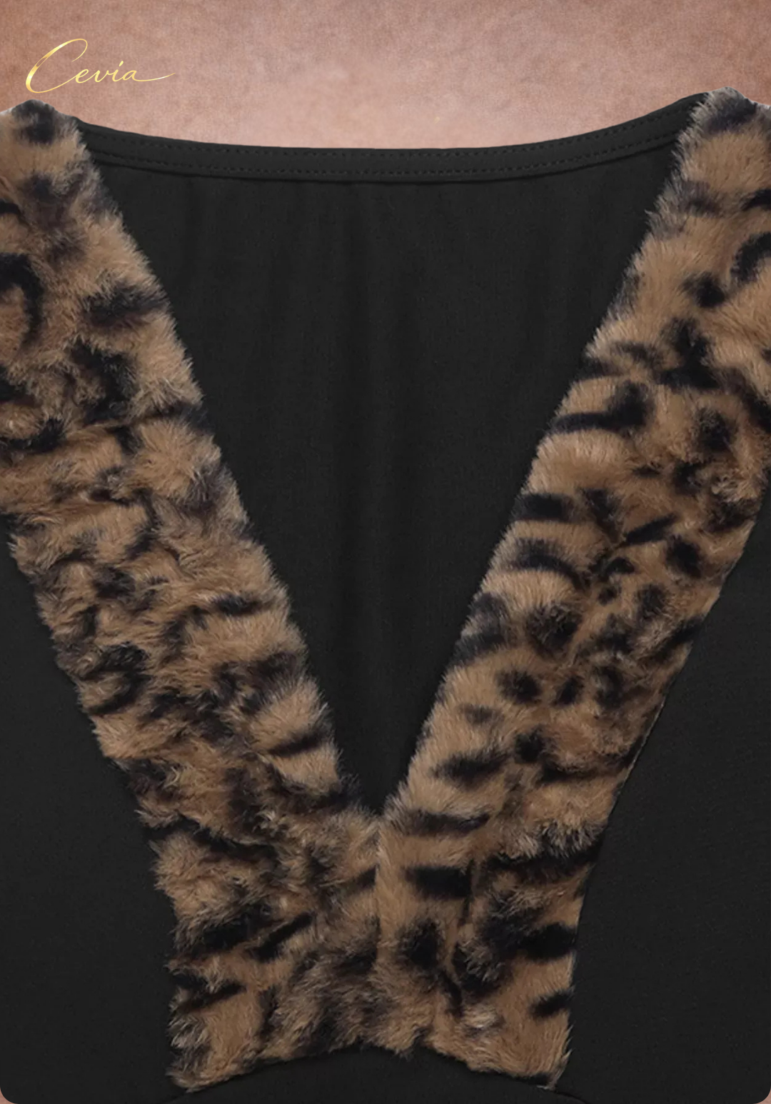 The Léonelle Velvet-Luxe Leopard Trim Bodysuit