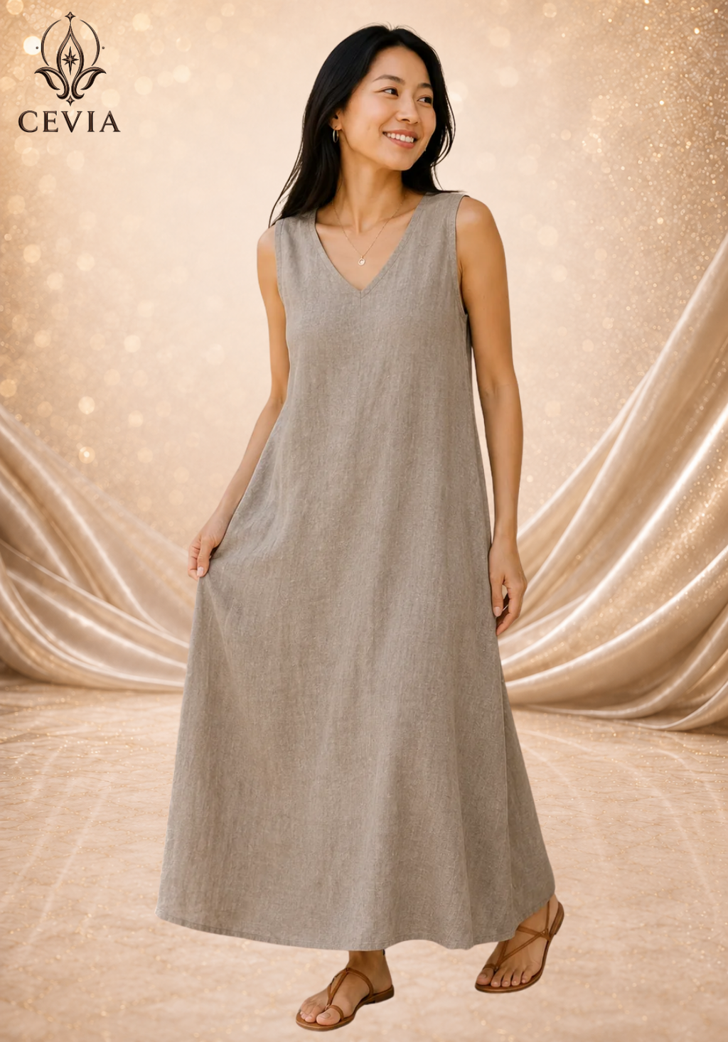The Pocketed Sleeveless Maxi Dress