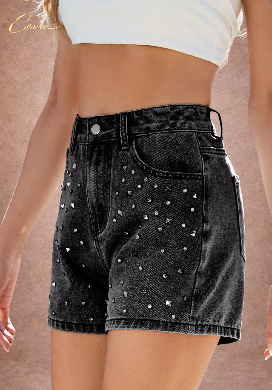 The Étoile Crystal Denim Shorts
