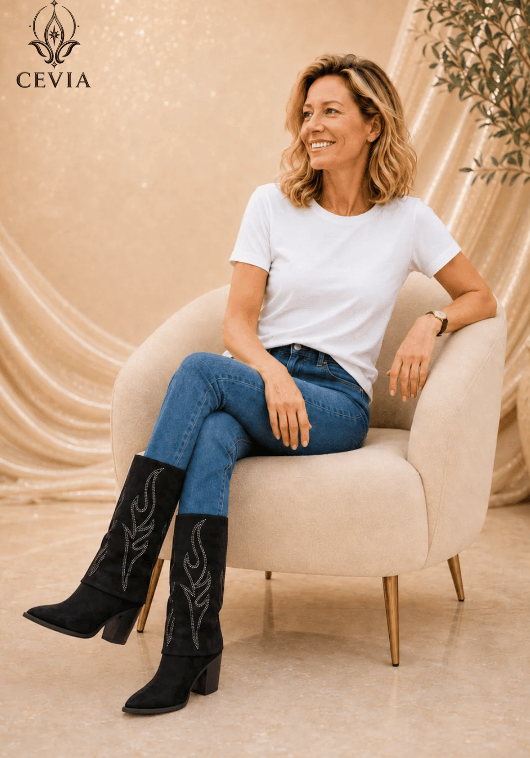 The Radiant Western Knee-High Boots