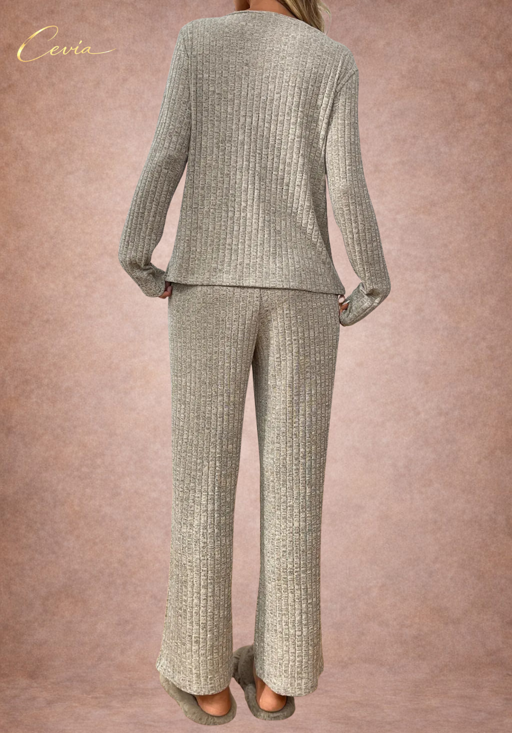 Azure-Ribbed Lounge Set