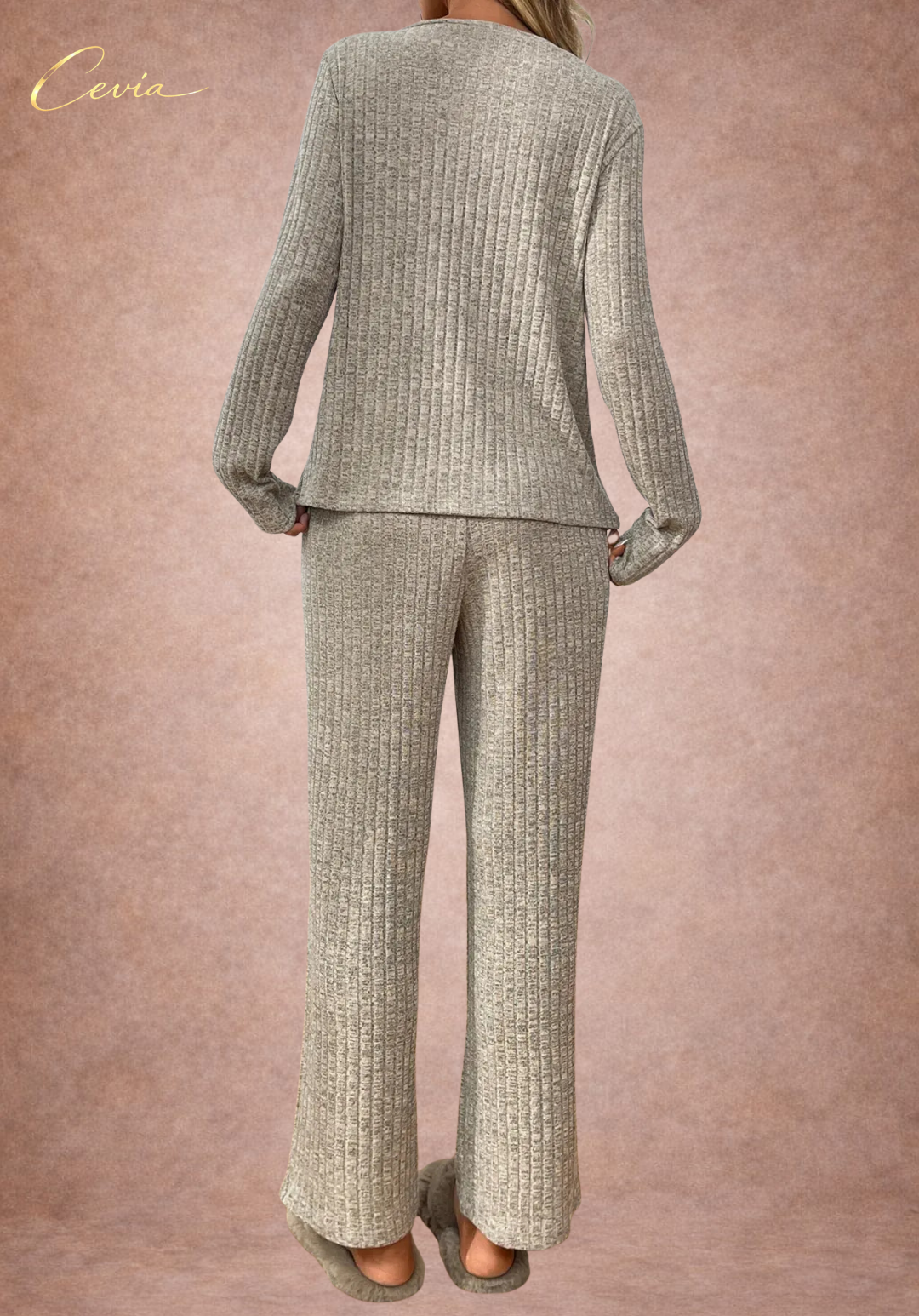 Azure-Ribbed Lounge Set