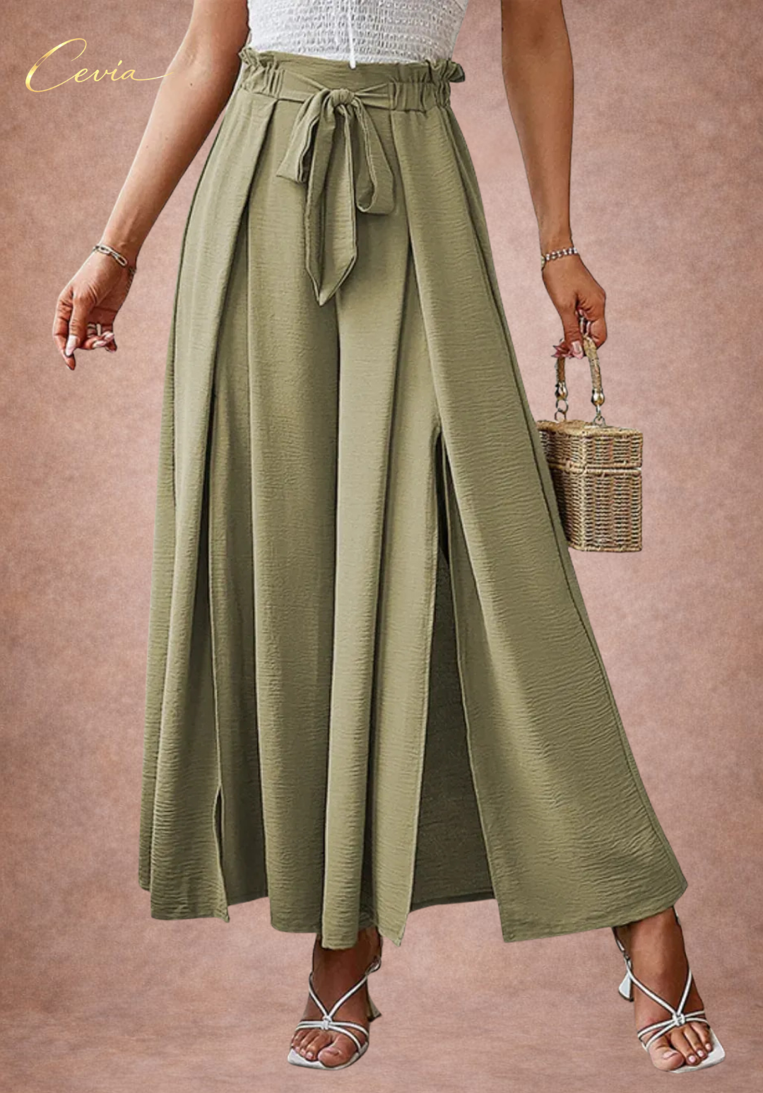 The Marielle Flow-Tie Palazzo Pants
