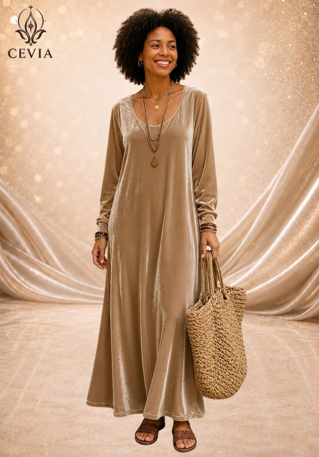 The Fluid Long-Sleeve Maxi Dress