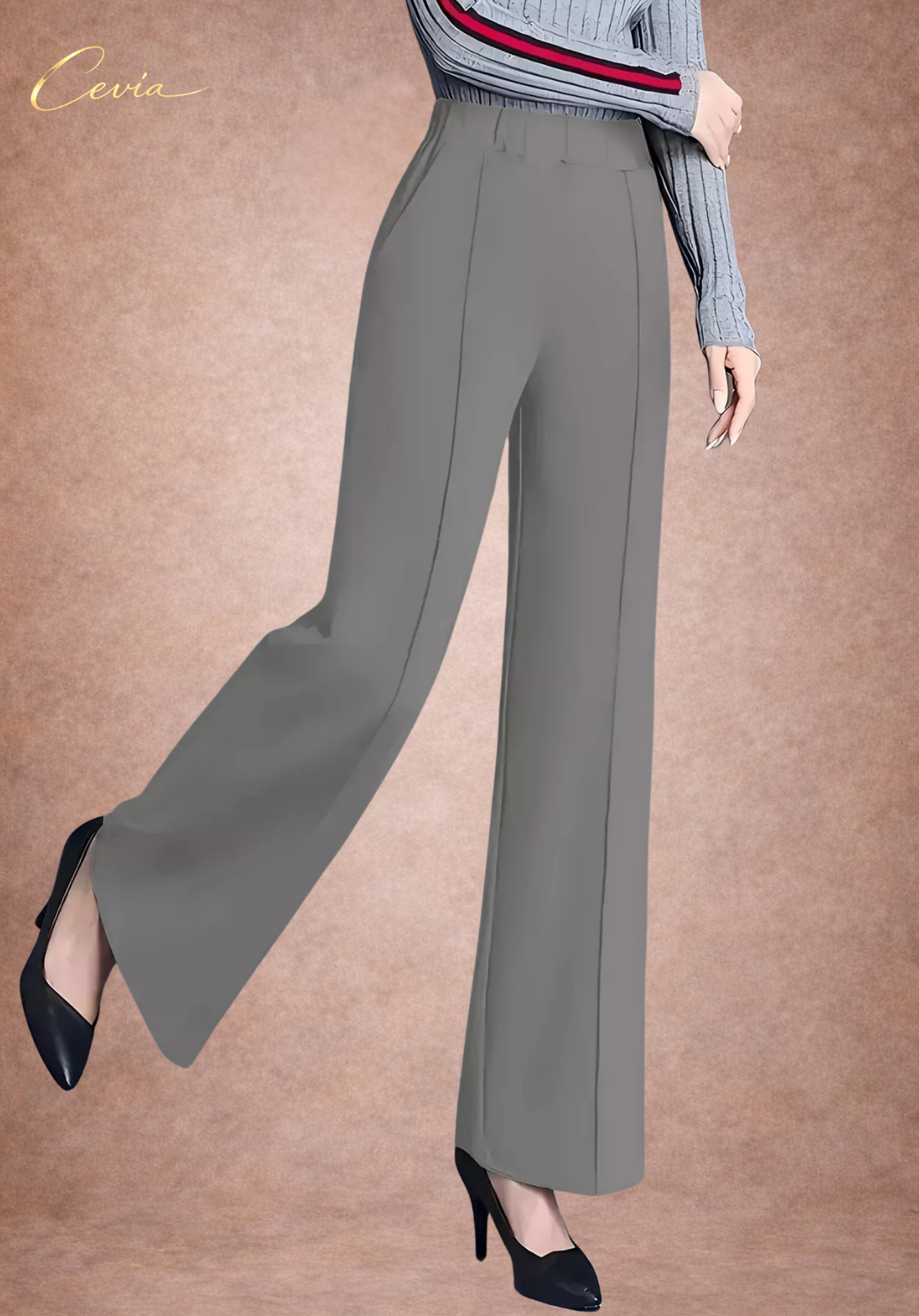 The Corvella Sleek-Line Wide-Leg Tailored Trousers
