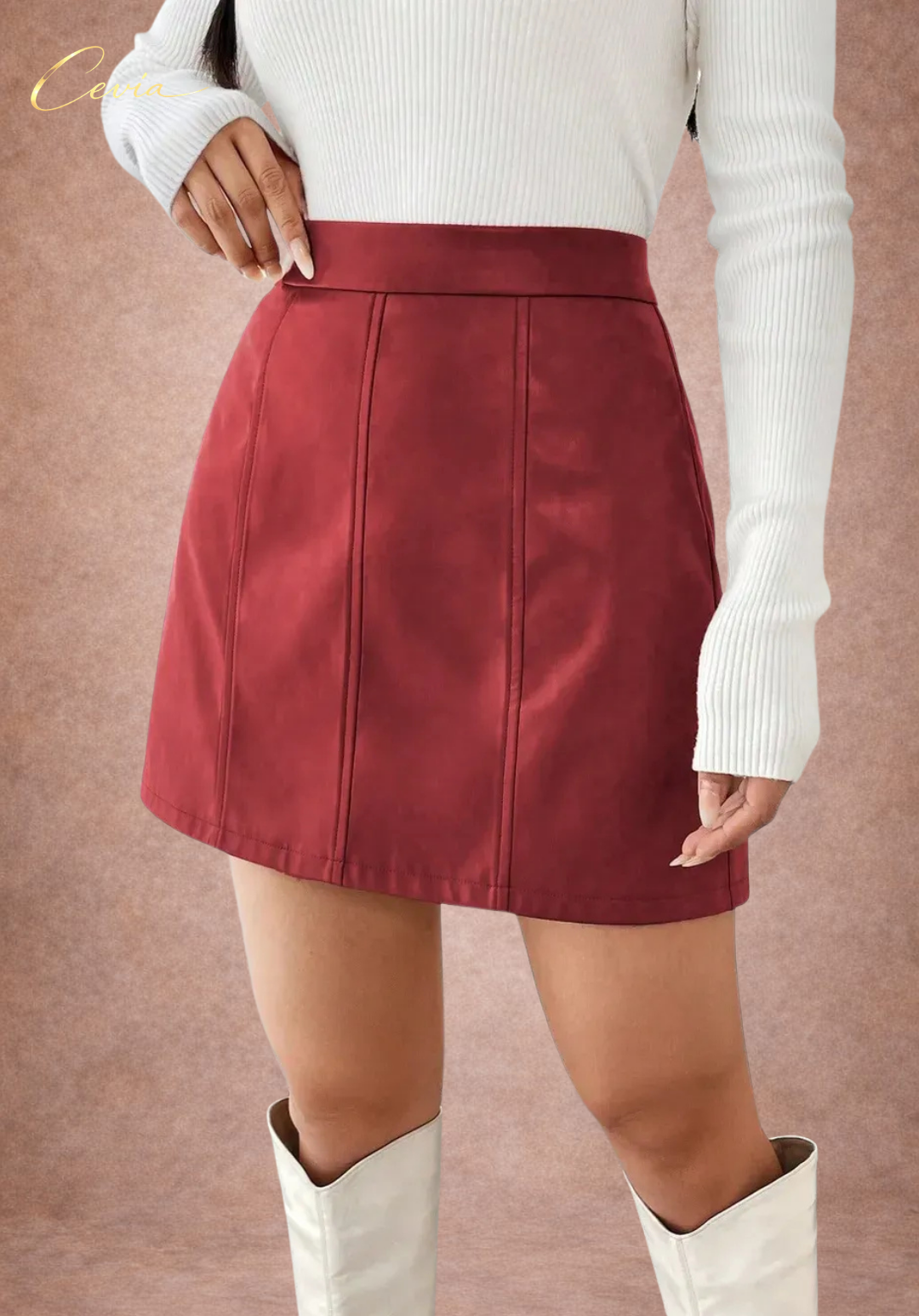 The Lissara Sleek Faux-Leather Mini Skirt