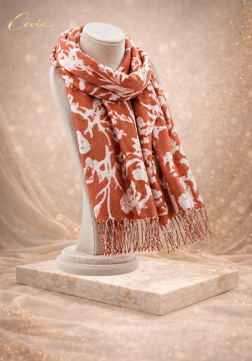 The Marcelline Noir-Florale Winter Scarf