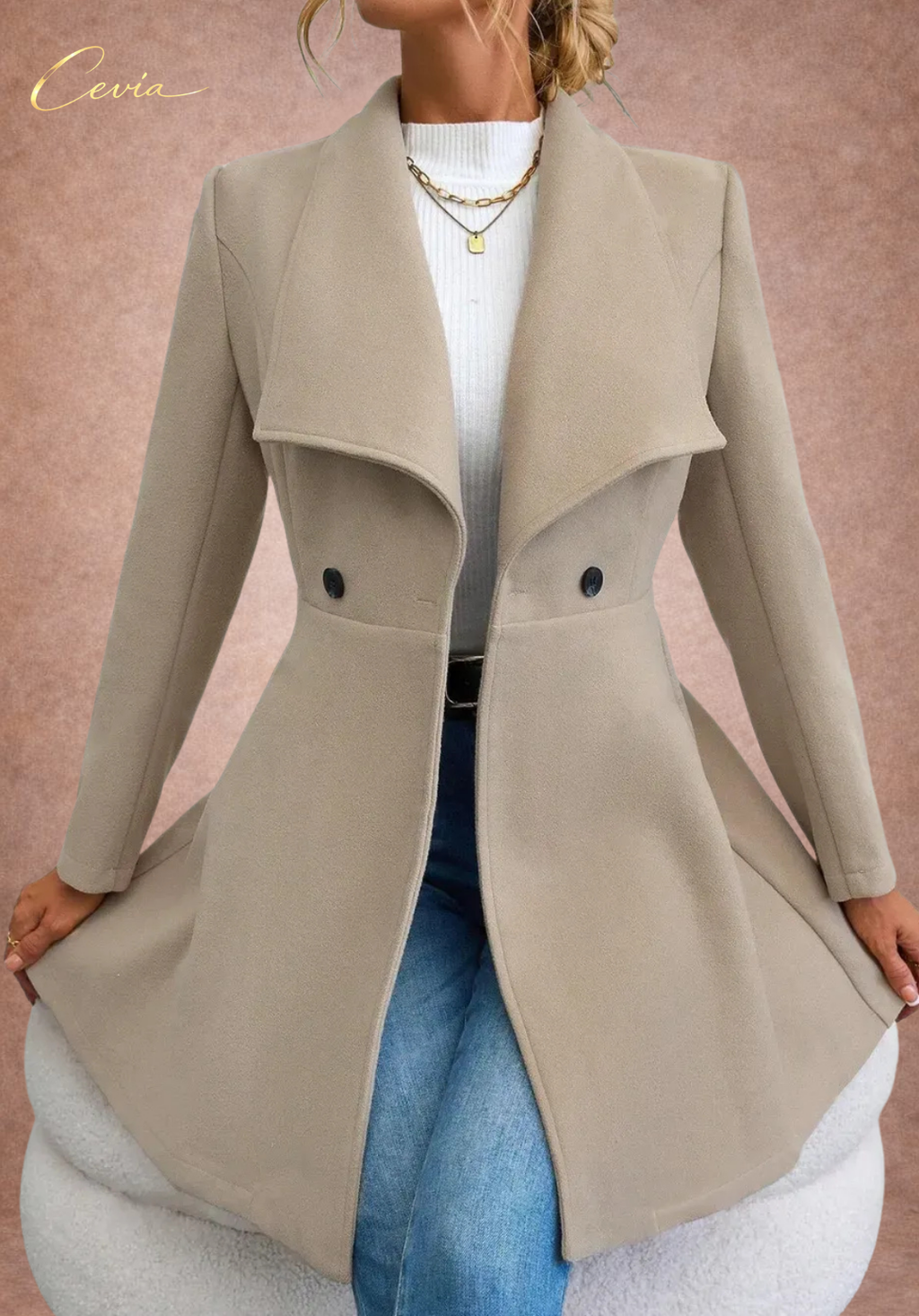 Flared Double-Breasted Elegance Coat