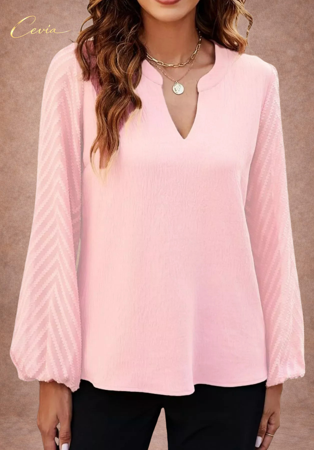 The Eloria Sheer-Elegance Blouse