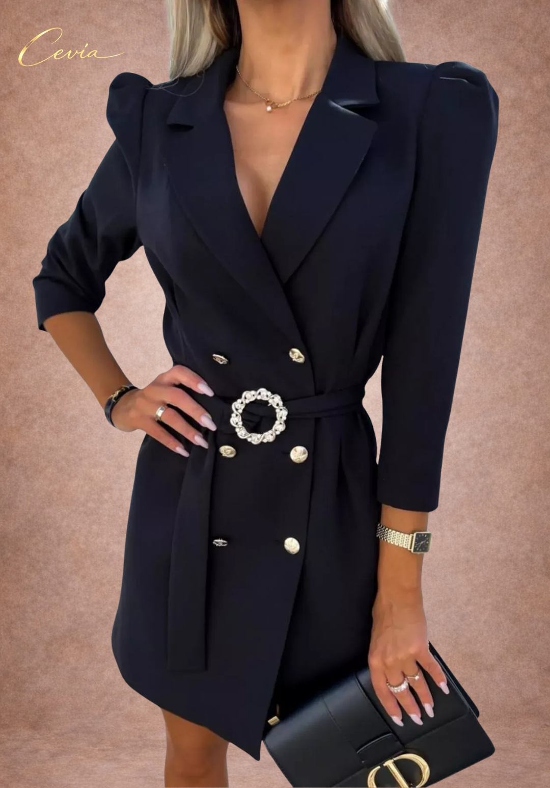 Blazer-Style Belted Mini Dress