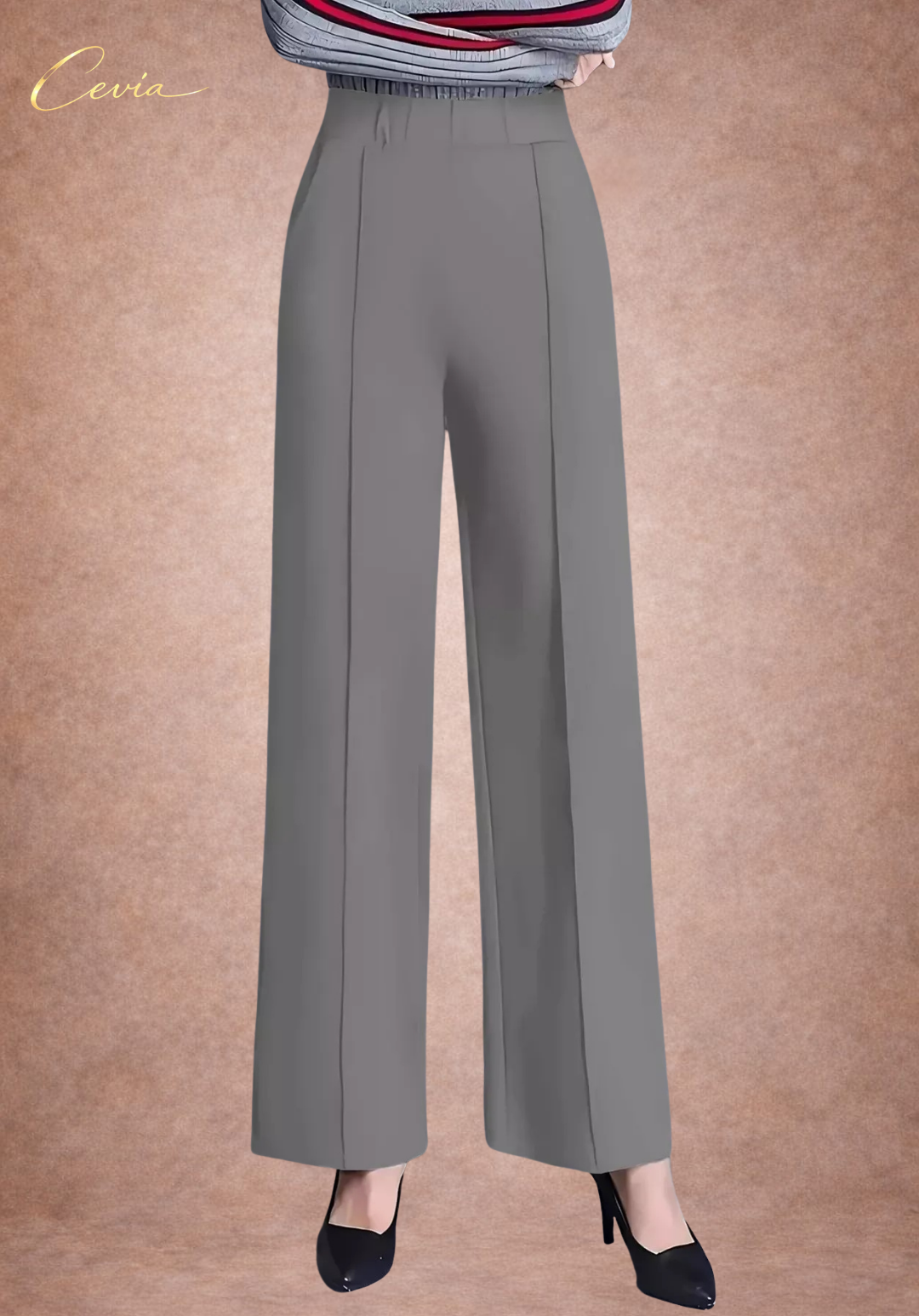 The Corvella Sleek-Line Wide-Leg Tailored Trousers