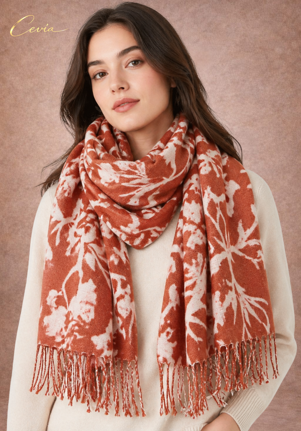 The Marcelline Noir-Florale Winter Scarf