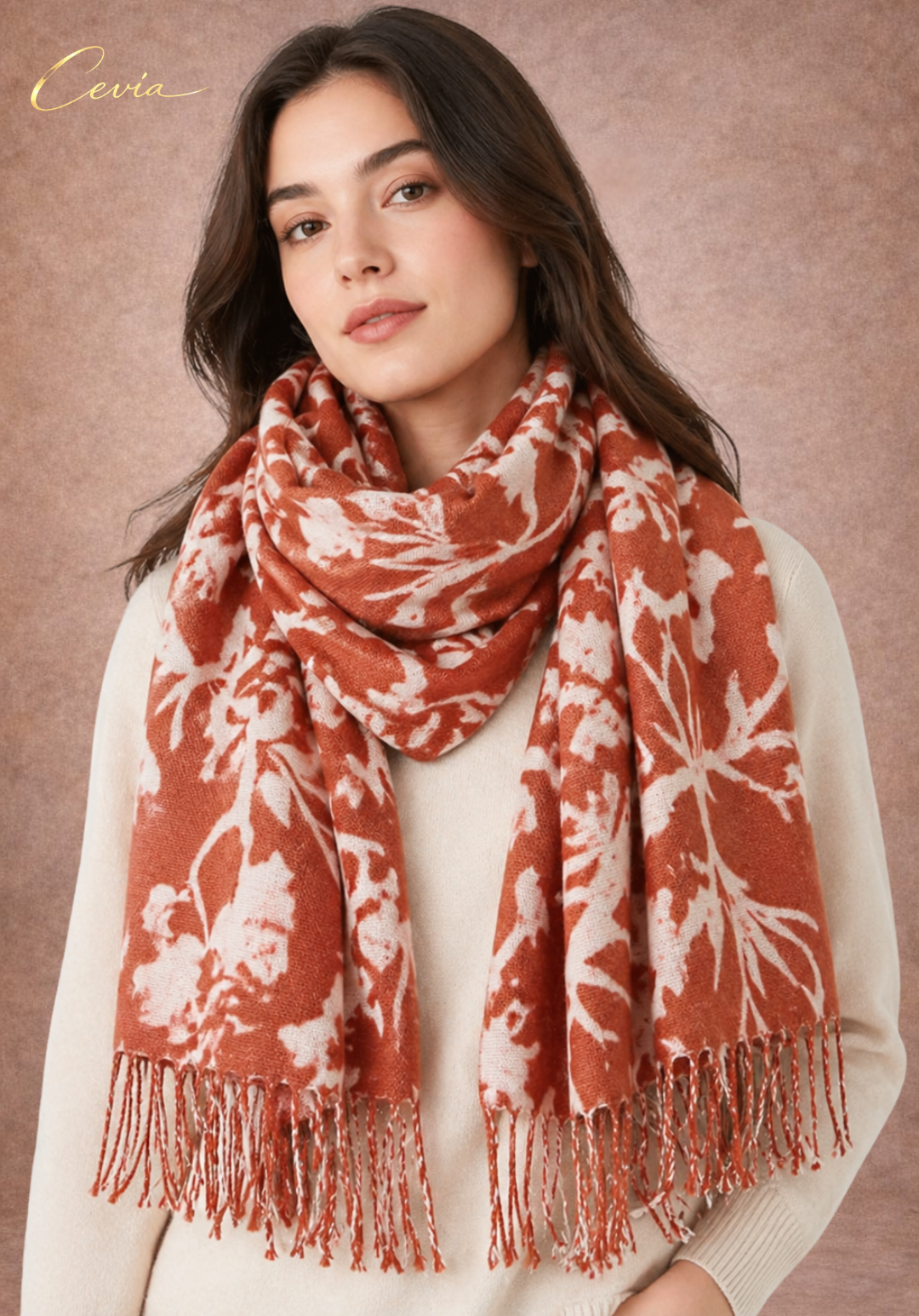 The Marcelline Noir-Florale Winter Scarf