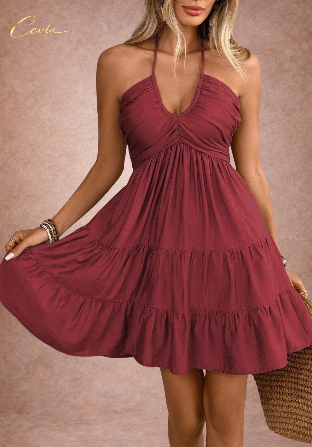 The Whisper Tiered Halter Dress