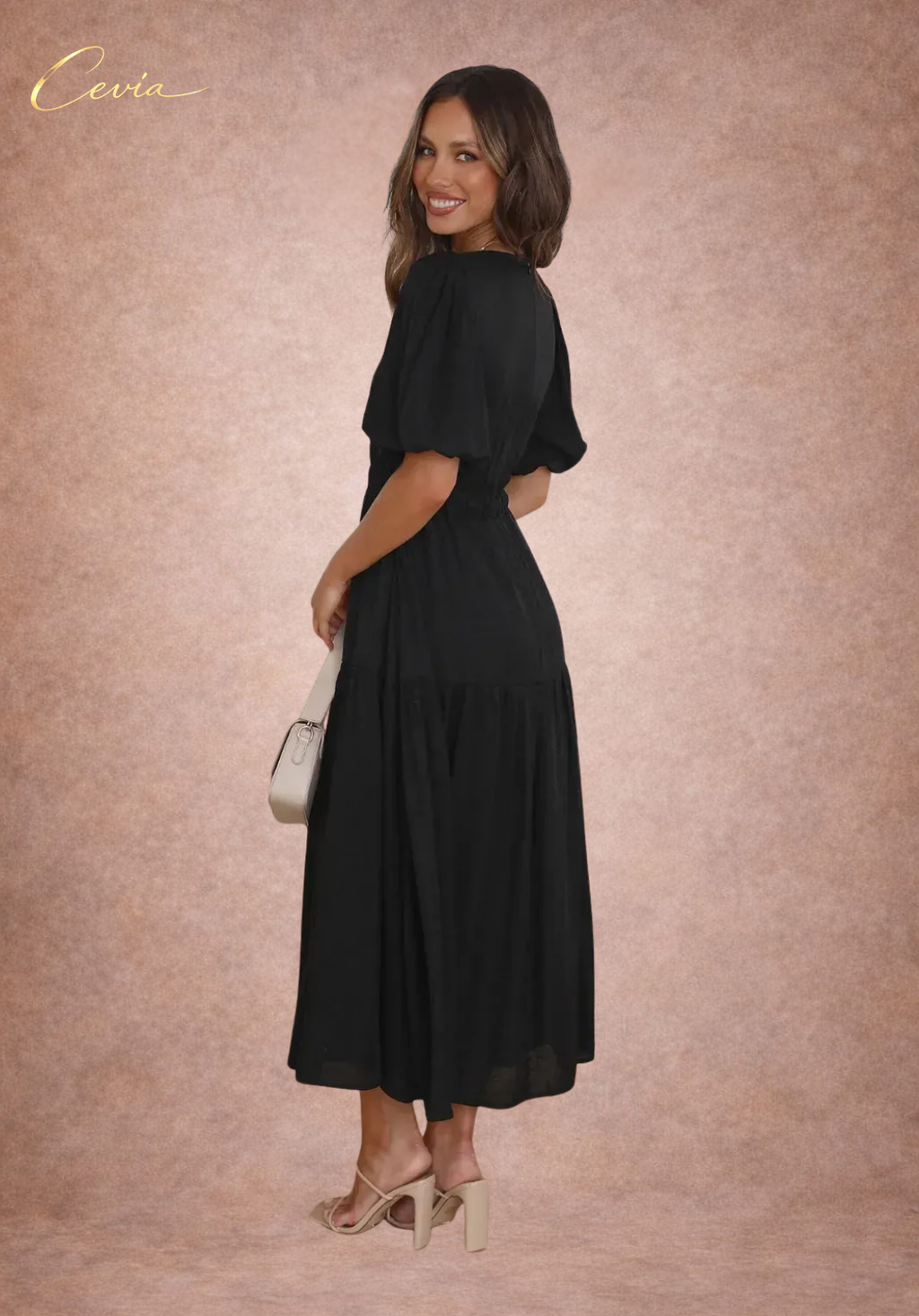 The Graceful Harmony Tiered Midi Dress