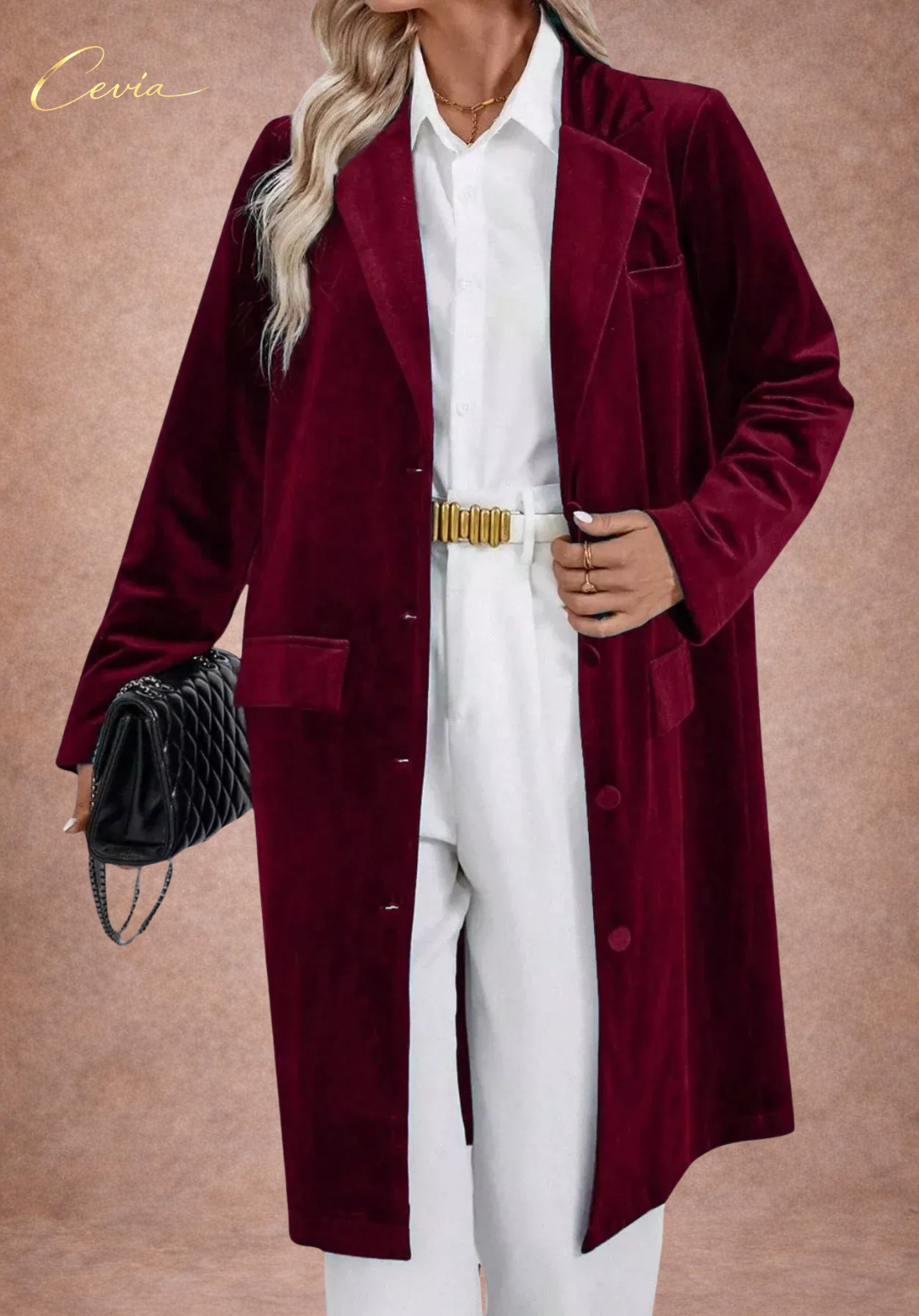 The Velvet Luxe Longline Blazer Coat
