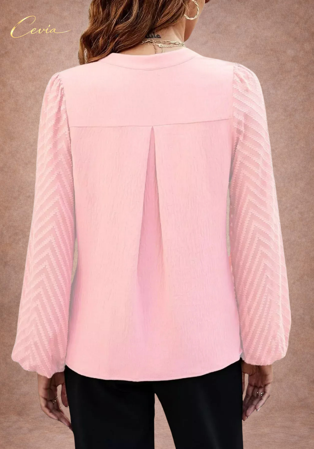 The Eloria Sheer-Elegance Blouse