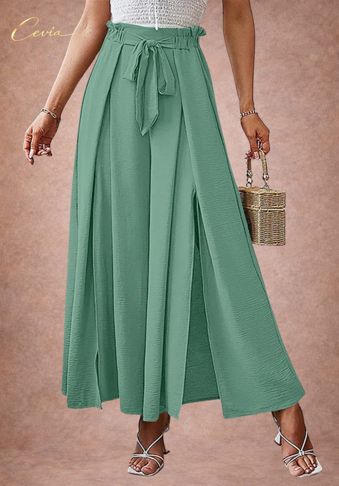 The Marielle Flow-Tie Palazzo Pants