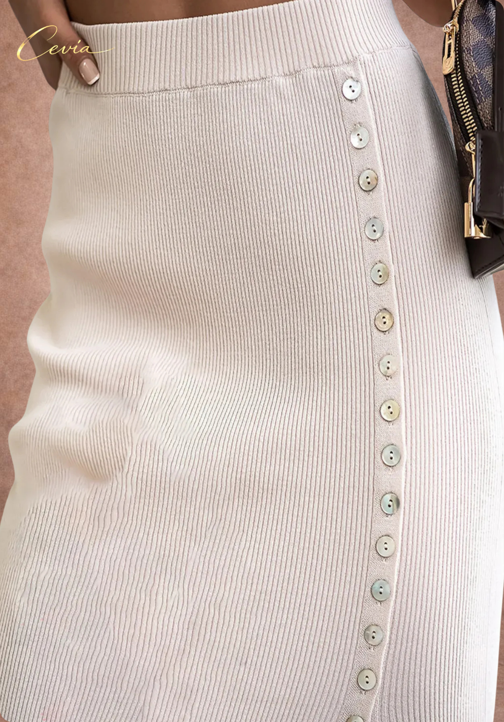 The Ravina Elegant Buttonline Skirt