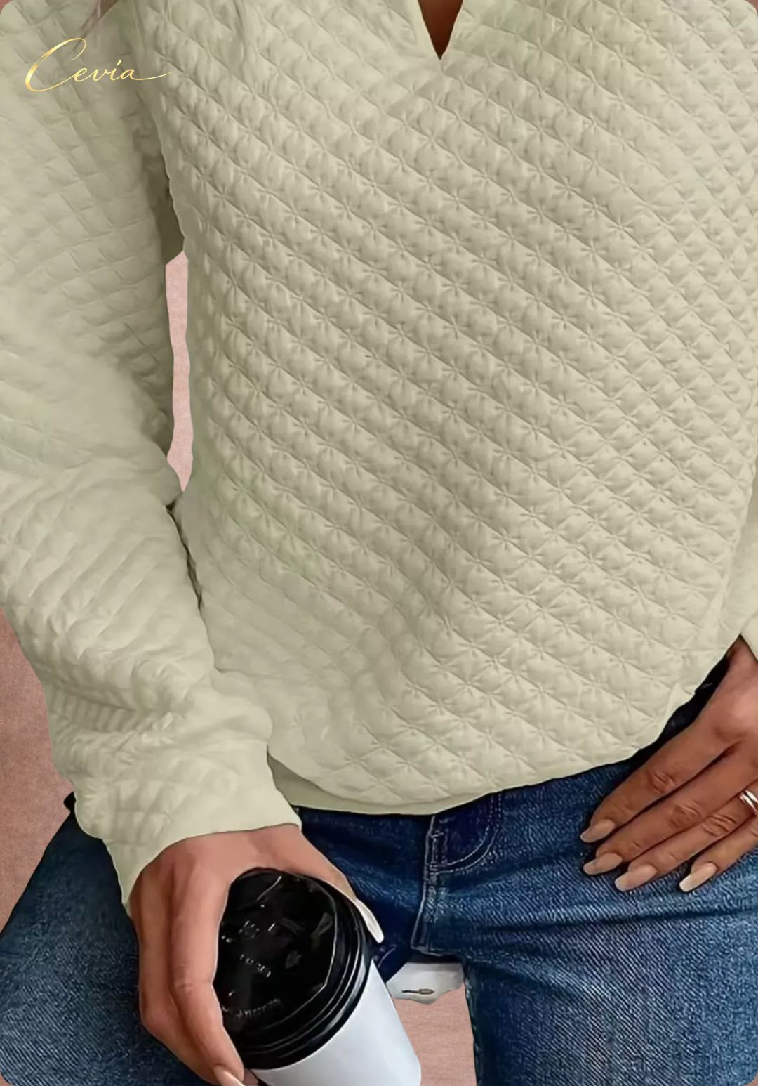 The Aveline Diamond-Texture Top