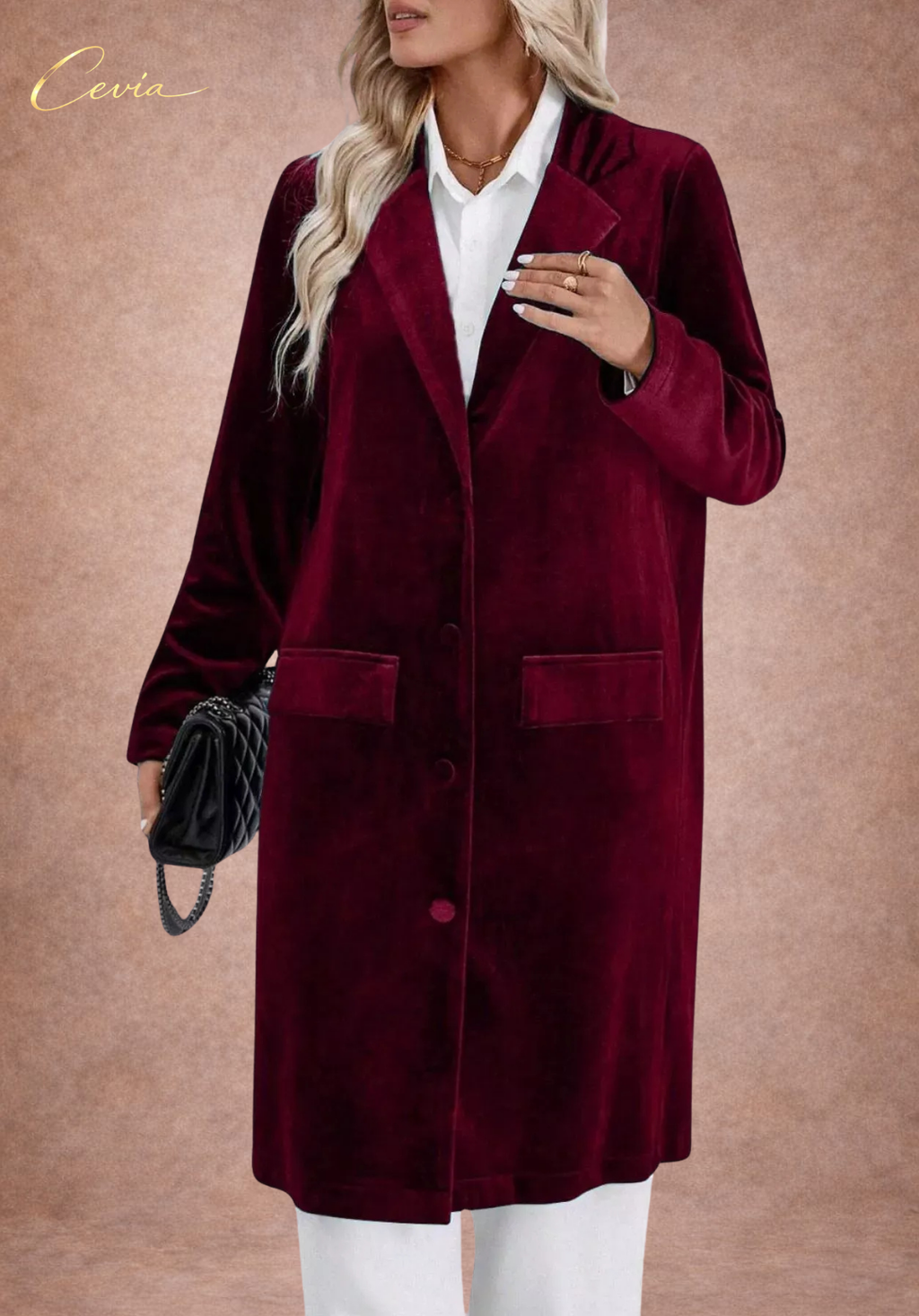 The Velvet Luxe Longline Blazer Coat