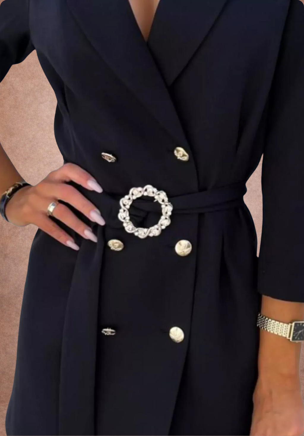 Blazer-Style Belted Mini Dress