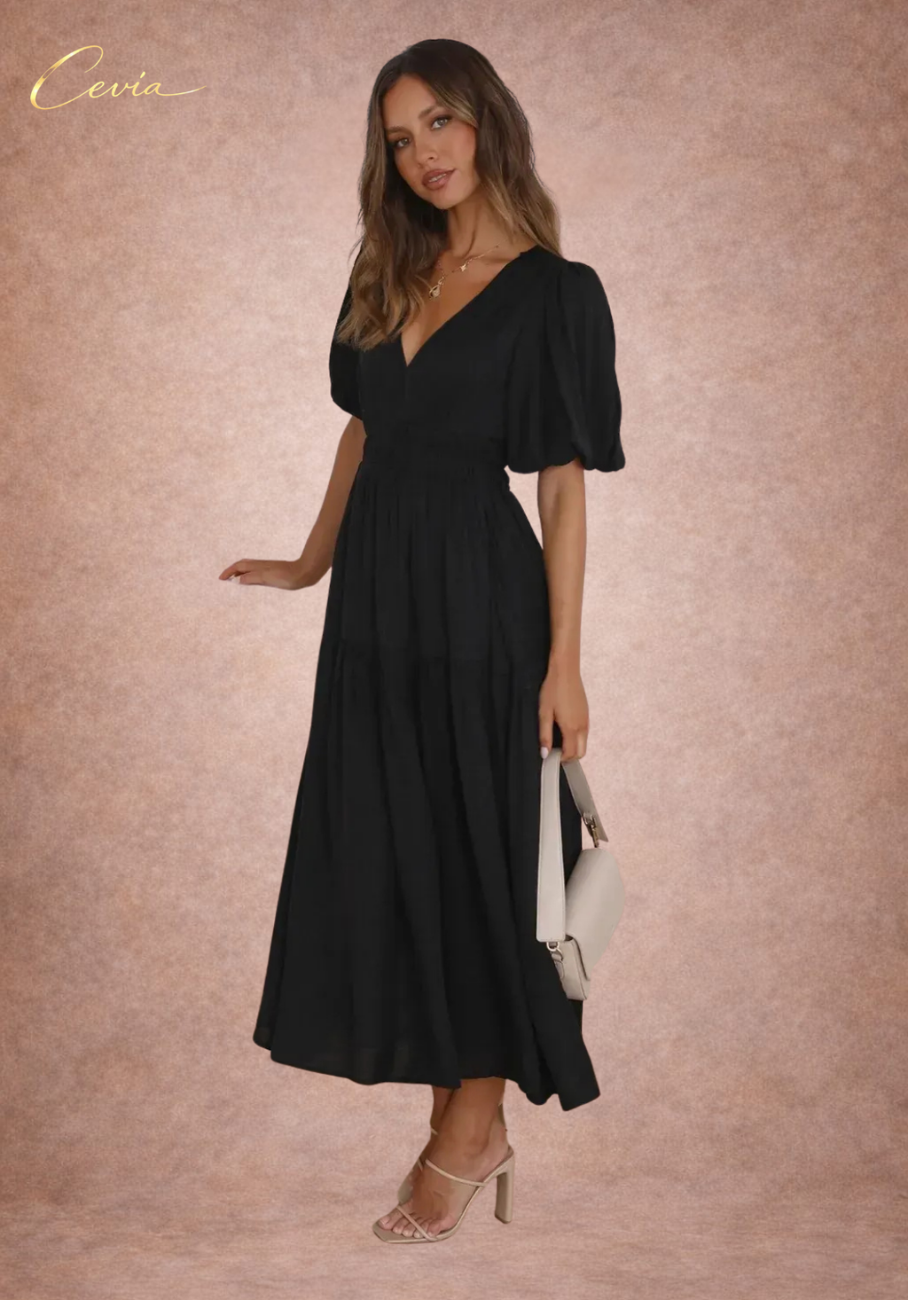 The Graceful Harmony Tiered Midi Dress