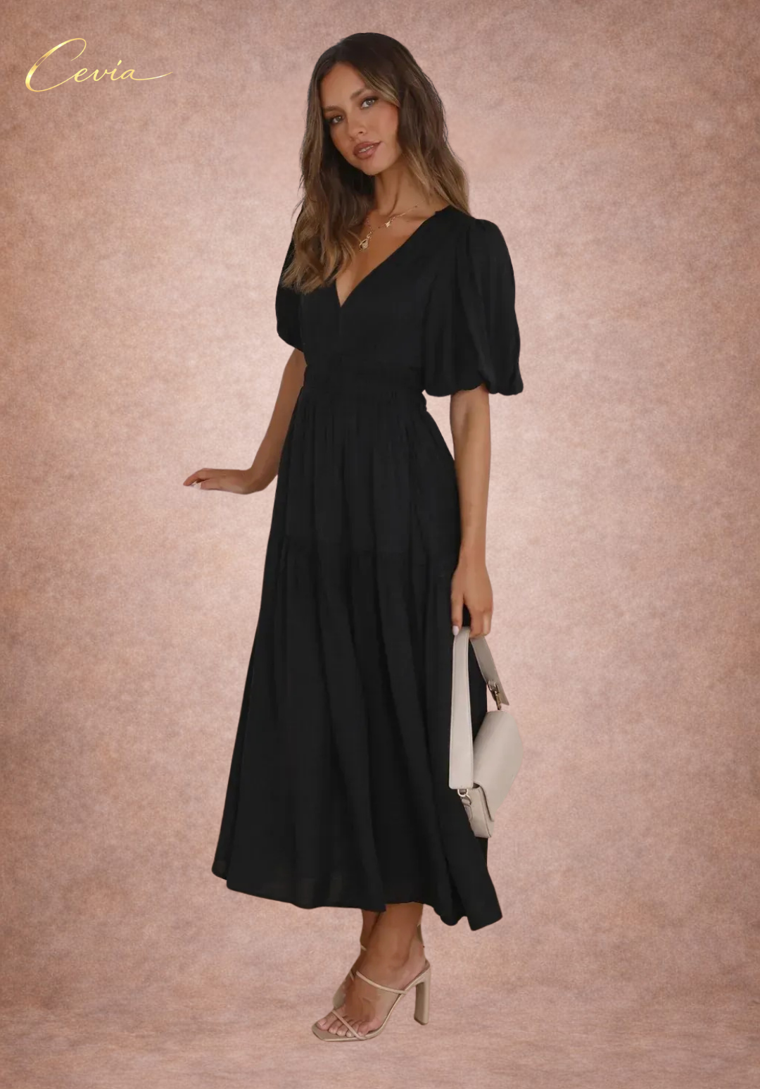 The Graceful Harmony Tiered Midi Dress
