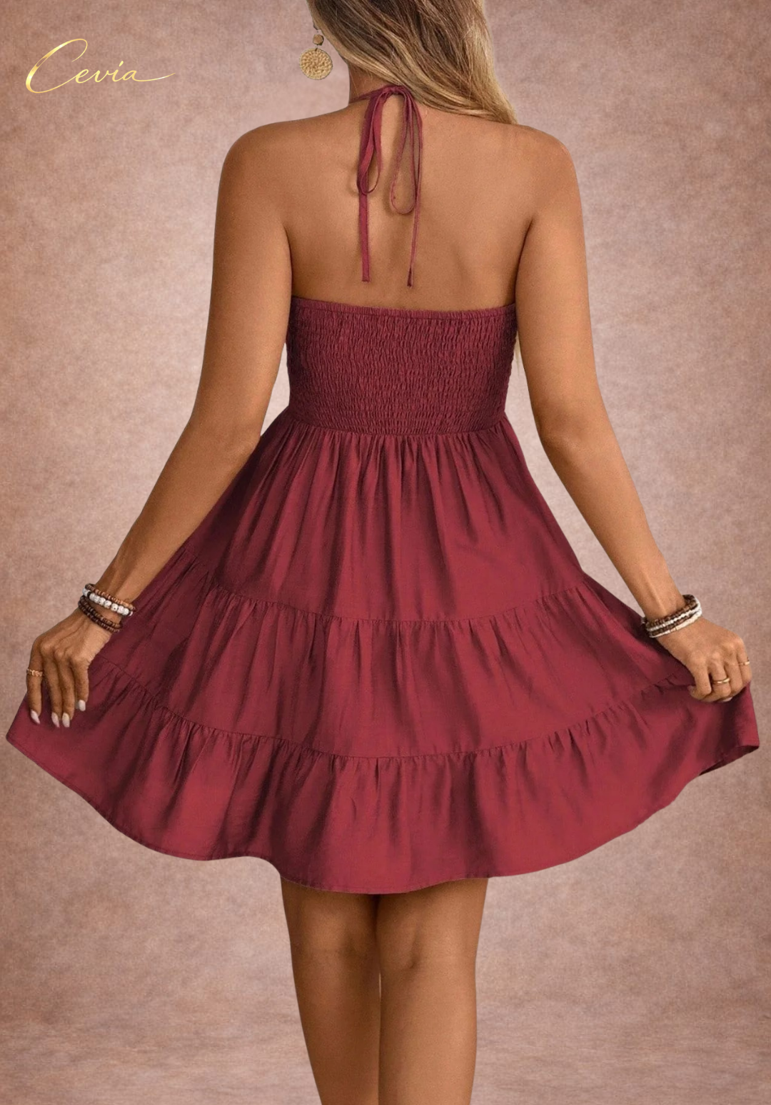 The Whisper Tiered Halter Dress