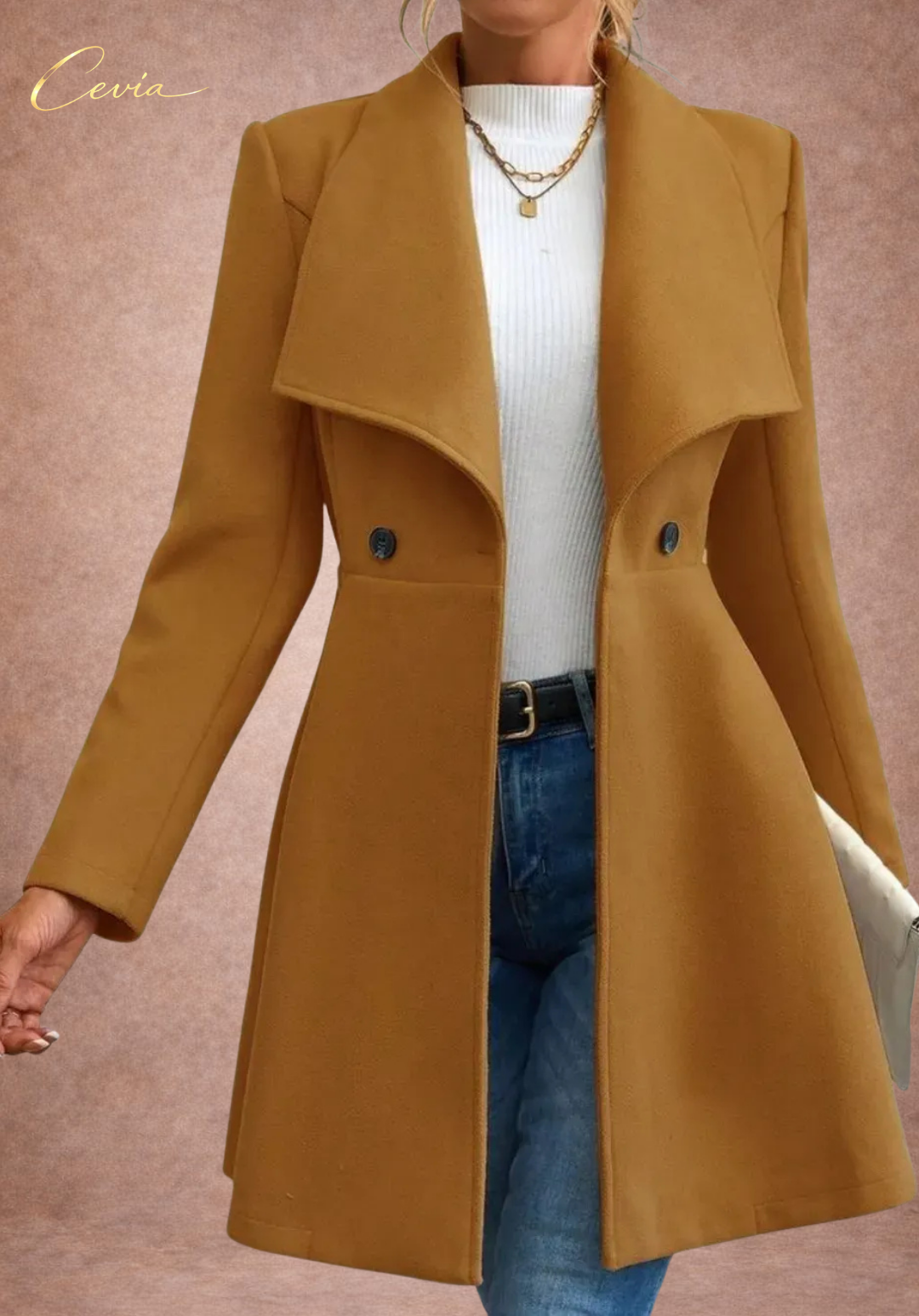 Flared Double-Breasted Elegance Coat